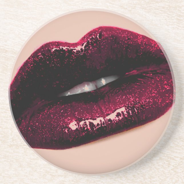 Glühende funkelnde Kissable Lippen Untersetzer (Vorne)