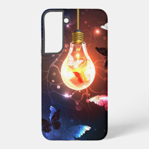 Glühende Glühbirne mit Nachtfalter Samsung Galaxy Hülle
