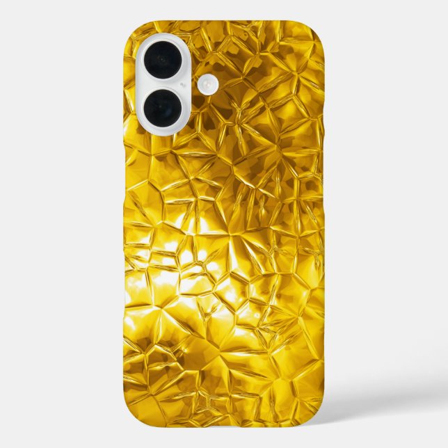 Glühende Goldfolie iPhone 16 Hülle (Rückseite)