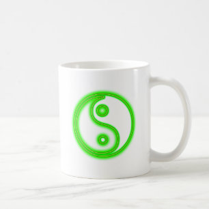 Glühende grüne Yin Yang Tasse