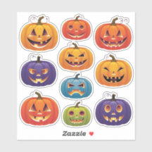 Glühende Halloween-Jack-o’-Lantern-Aufkleber