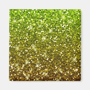 Glühende hellgrüne Glitzer Magnet