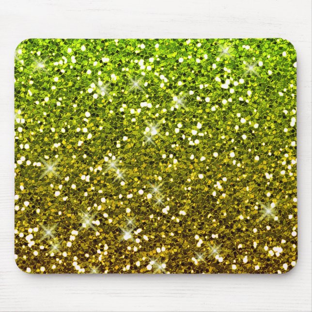Glühende hellgrüne Glitzer Mousepad (Vorne)