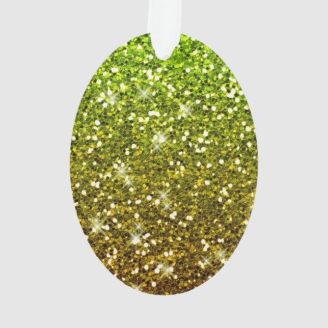 Glühende hellgrüne Glitzer Ornament (Rückseite)