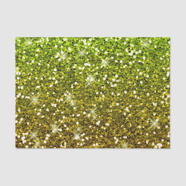 Glühende hellgrüne Glitzer Seidenpapier (Vorderseite)