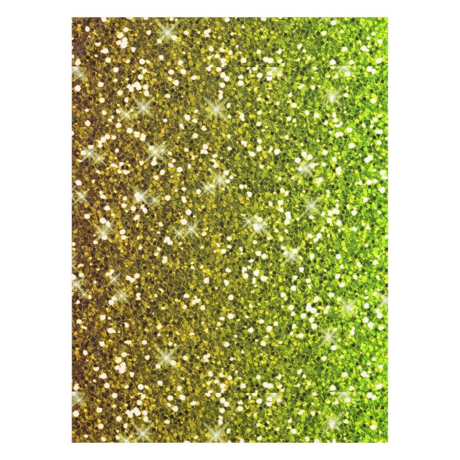 Glühende hellgrüne Glitzer Tischdecke (Vorderseite)