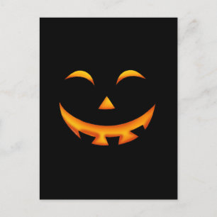 Glühende Jack-O' Lantern Smile Art Postkarte