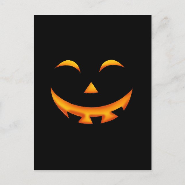 Glühende Jack-O' Lantern Smile Art Postkarte (Vorderseite)
