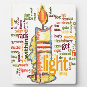 Glühende Kerze Licht Word Cloud Design Fotoplatte