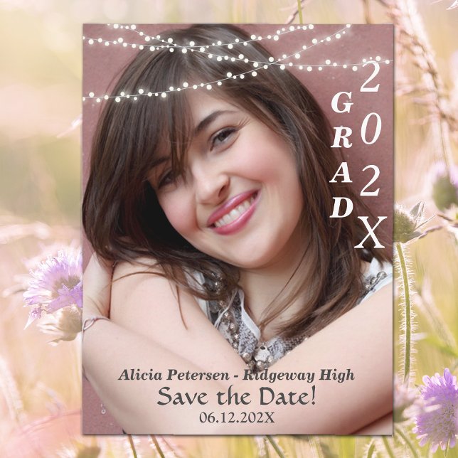 Glühende Lichter Moderner Abschluss Ankündigungspostkarte (Von Creator hochgeladen)