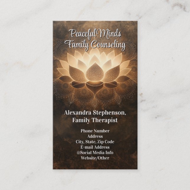 Glühende Lotus Counseling Therapie Psychotherapie Visitenkarte (Vorderseite)