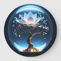 Glühende Lotus Globe-Uhr
