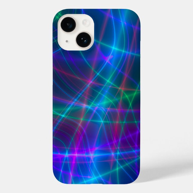 Glühende mehrfarbige Rays Case-Mate iPhone 14 Hülle (Rückseite)