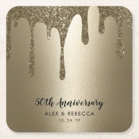 glühende Metallic Gold Tropfen 50 Jahre alt