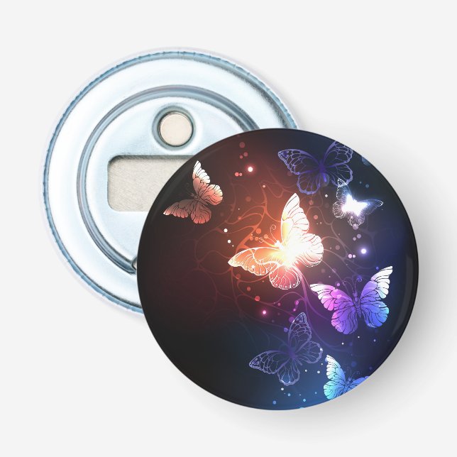 Glühende Nachtschmetterlinge Flaschenöffner (Vorderseite)