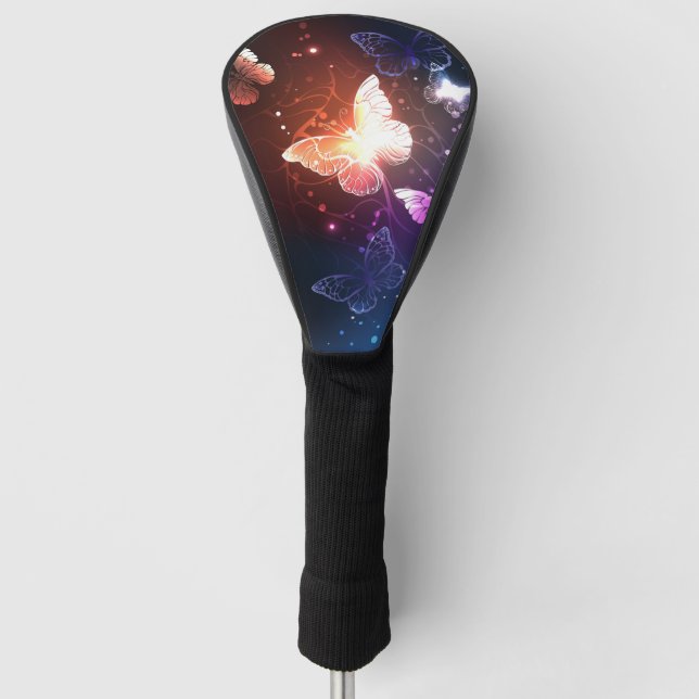 Glühende Nachtschmetterlinge Golf Headcover (Vorderseite)