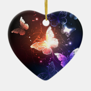 Glühende Nachtschmetterlinge Keramik Ornament