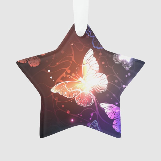 Glühende Nachtschmetterlinge Ornament (Vorderseite)
