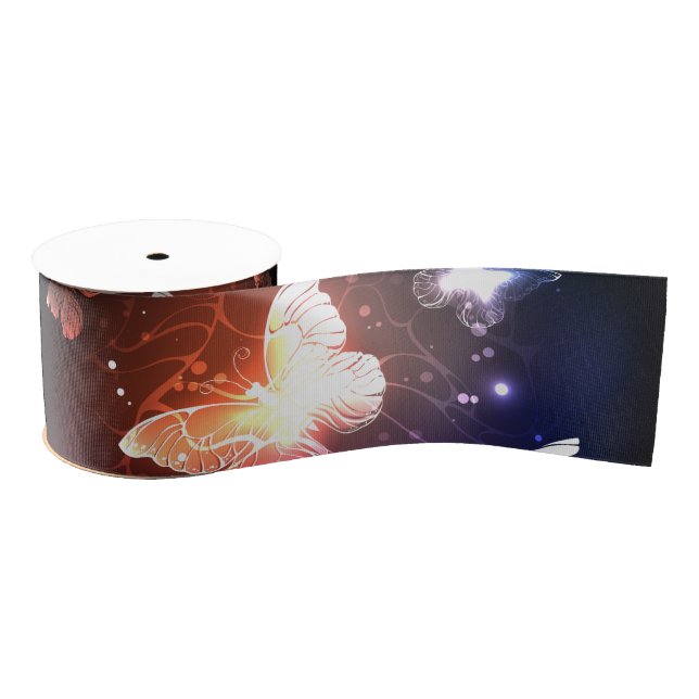 Glühende Nachtschmetterlinge Ripsband (Spule)