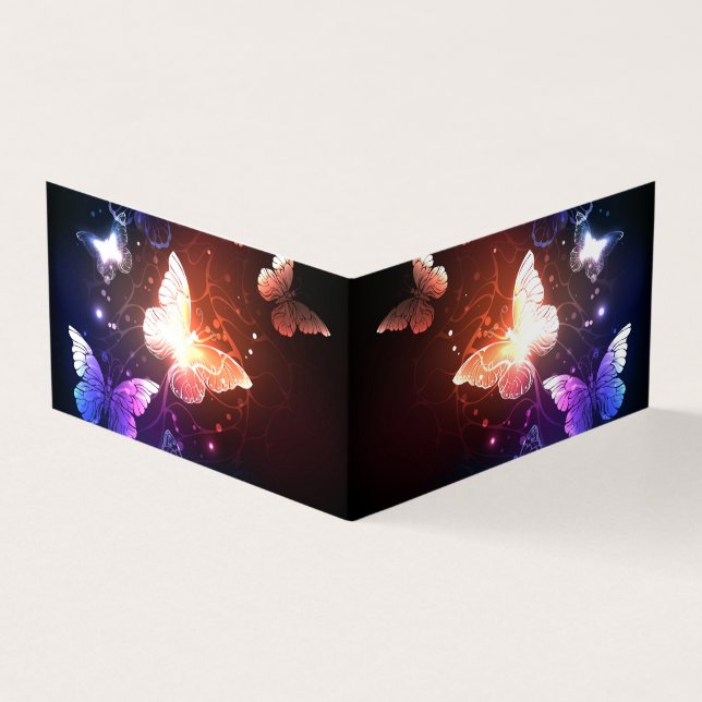 Glühende Nachtschmetterlinge Visitenkarten (Vorderseite)