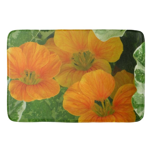 Glühende Nasturtium-Badematte Badematte (Vorderseite)