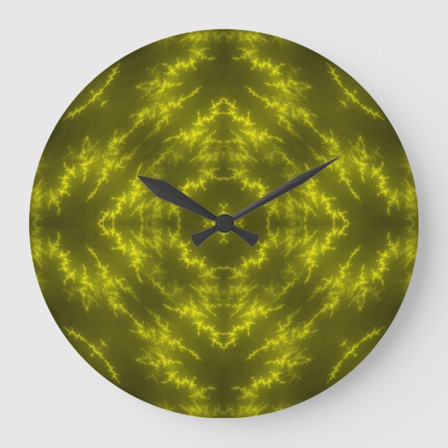 Glühende Neon Electric Thunder Bolzen Große Wanduhr (Vorderseite)