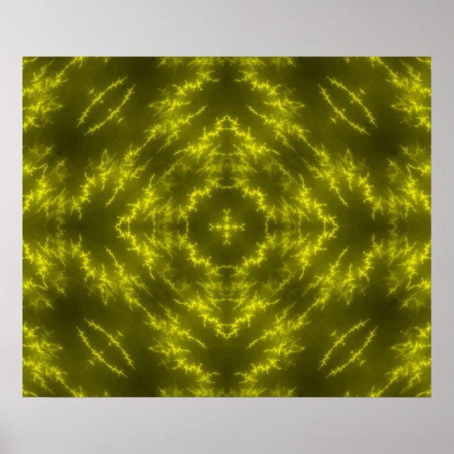 Glühende Neon Electric Thunder Bolzen Poster (Vorne)