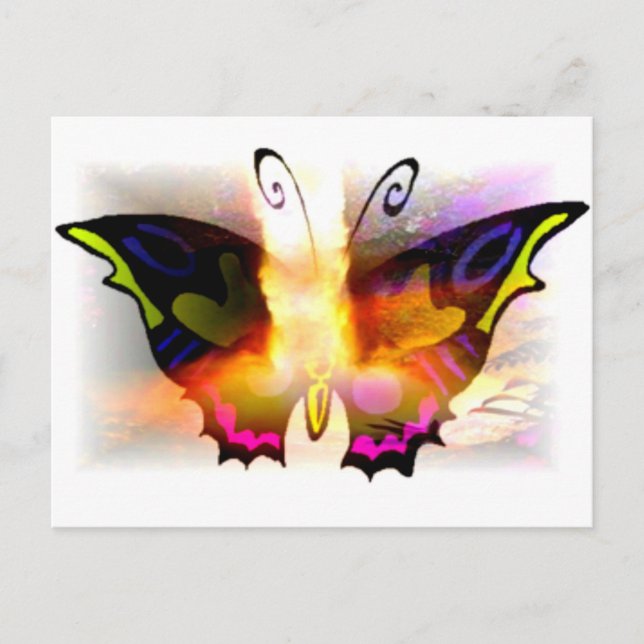 Glühende Neon Fire Butterfly Postkarte (Vorderseite)
