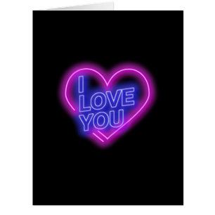 Glühende Neon Look Pink Blue Valentinstag