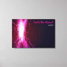 Glühende Neon Stars Bar Bat Mitzvah Sign-In Board Leinwanddruck
