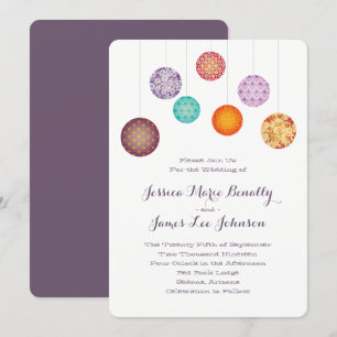 Glühende Papierlaternen Hochzeitsplatte Einladung