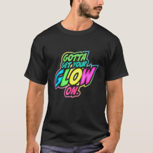 Glühende Party in hellen Farben für glänzendes Par T-Shirt