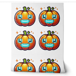 Glühende Pixel Pumpkin Retro Halloween Gamer Decke Tapete
