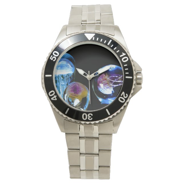 Glühende Qualle Armbanduhr (Vorderseite)