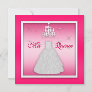 Glühende Quinceanera Einladung heißen rosa Weiß
