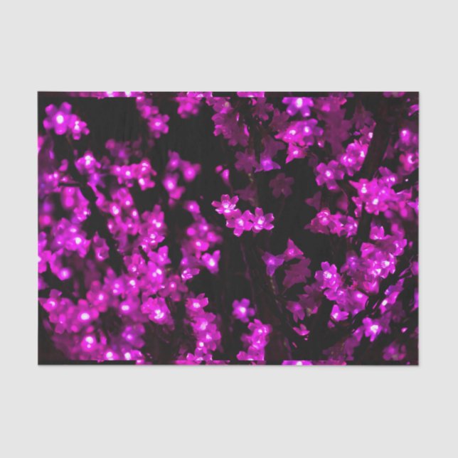 Glühende rosa Blumen-Lichter Seidenpapier (Vorderseite)
