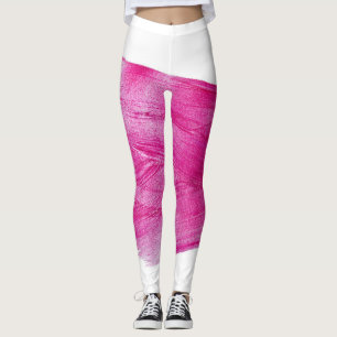 Glühende Rosa Folie: Wasserfarbe Abstrakt Leggings