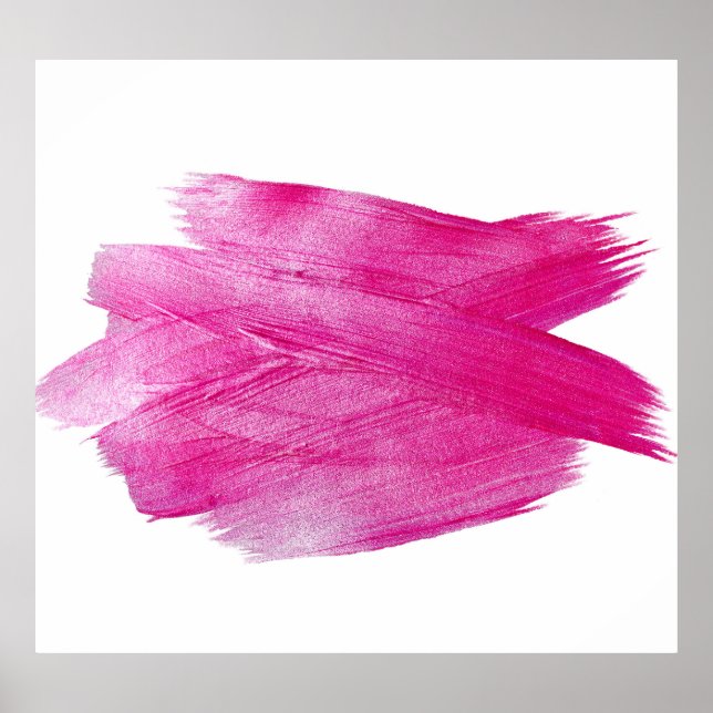 Glühende Rosa Folie: Wasserfarbe Abstrakt Poster (Vorne)