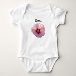 Glühende rosa Hollyhock-Blume Personalisiert Baby Strampler