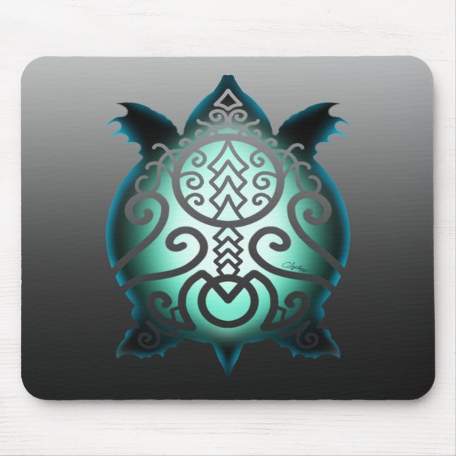 Glühende Silhouette Snapper Turtle Mousepad (Vorne)