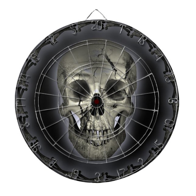 Glühende Skull Goth Metal Dartboard Dartscheibe (vorne)