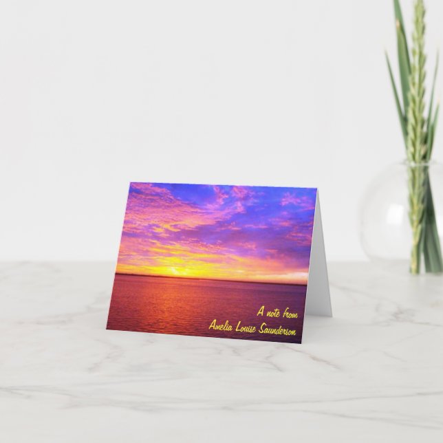 Glühende Sonnenuntergang-persönliche Karte (Vorderseite)