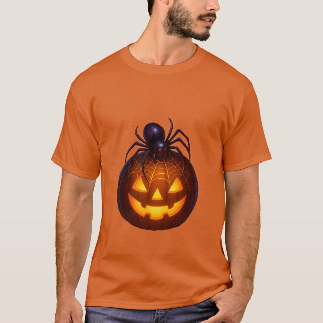 Glühende Spider Pumpkin" T-Shirt (Vorderseite)