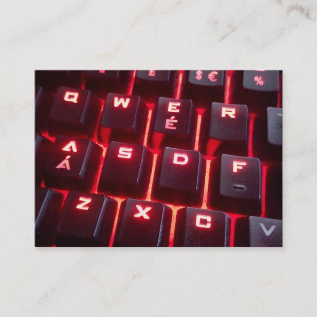 Glühende Tastatur Visitenkarte (Vorderseite)