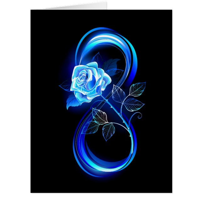 Glühende Unendlichkeit mit blauer Rose (Vorderseite)