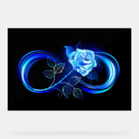 Glühende Unendlichkeit mit blauer Rose