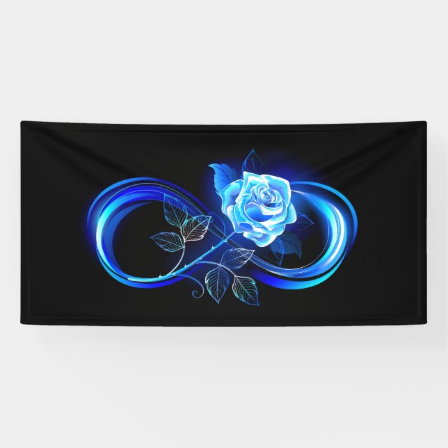 Glühende Unendlichkeit mit blauer Rose Banner (Horizontal)