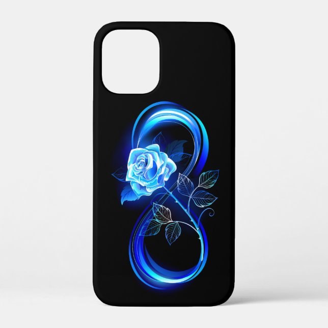 Glühende Unendlichkeit mit blauer Rose Case-Mate iPhone Hülle (Rückseite)