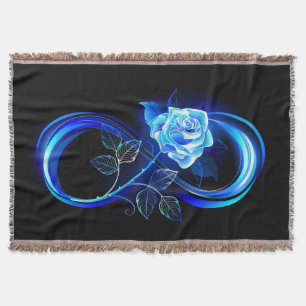 Glühende Unendlichkeit mit blauer Rose Decke