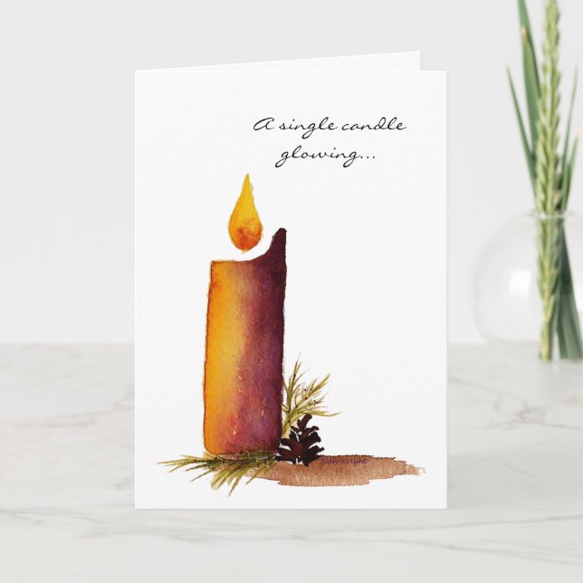 Glühende Weihnachtskerzenkarte Feiertagskarte (Vorderseite)